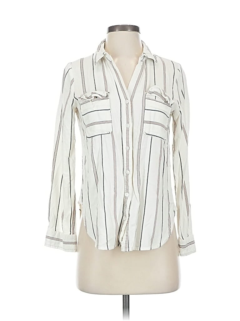 Pre-owned E&m Collection Long Sleeve Blouse In White