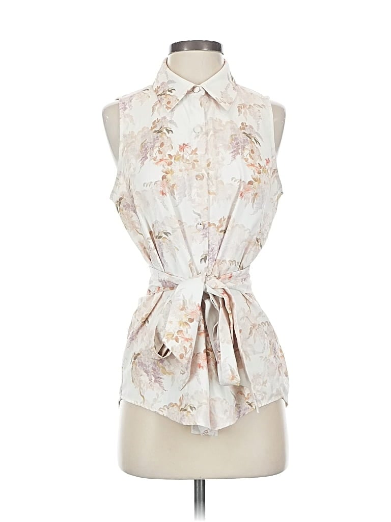 Pre-owned Alex Marie Sleeveless Blouse In White