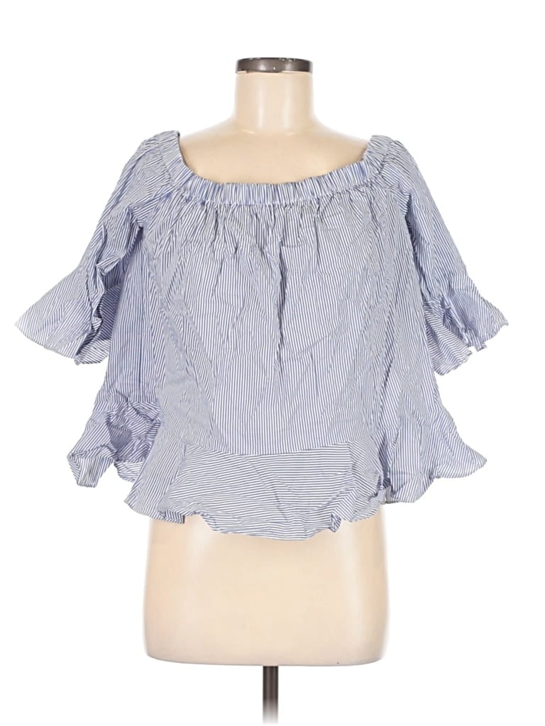 Pre-owned Sunday In Brooklyn 3/4 Sleeve Blouse In Blue