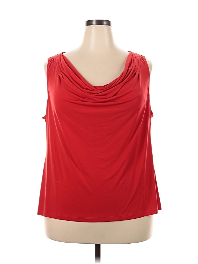 Catherine Malandrino Sleeveless Top Red Cowl Neck Tops In Multi