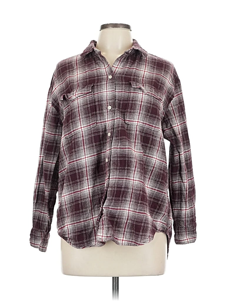 Pre-owned Old Navy Long Sleeve Button Down Shirt In Burgundy