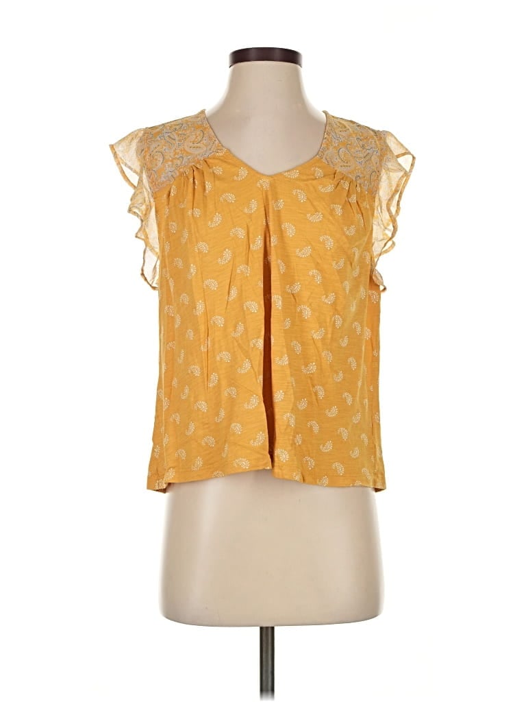 Pre-owned Lucky Brand Sleeveless Blouse In Yellow