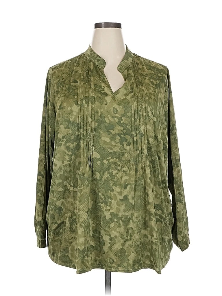 Pre-owned Joan Rivers 3/4 Sleeve Blouse In Green