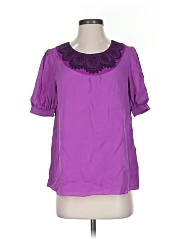 Tibi Short Sleeve Silk Top (view 1)