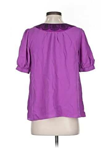 Tibi Short Sleeve Silk Top (view 2)