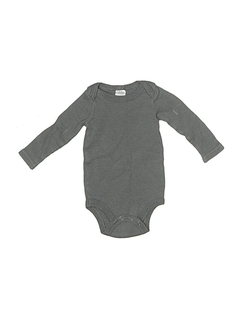 Pre-owned Baby Kiss Babies' Long Sleeve Onesie In Gray