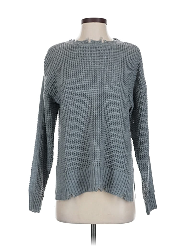 Pre-owned Zenana Pullover Sweater In Gray