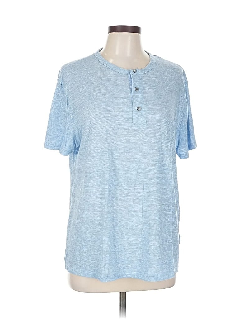 Pre-owned Vince Short Sleeve Top Blue Crew Neck Tops