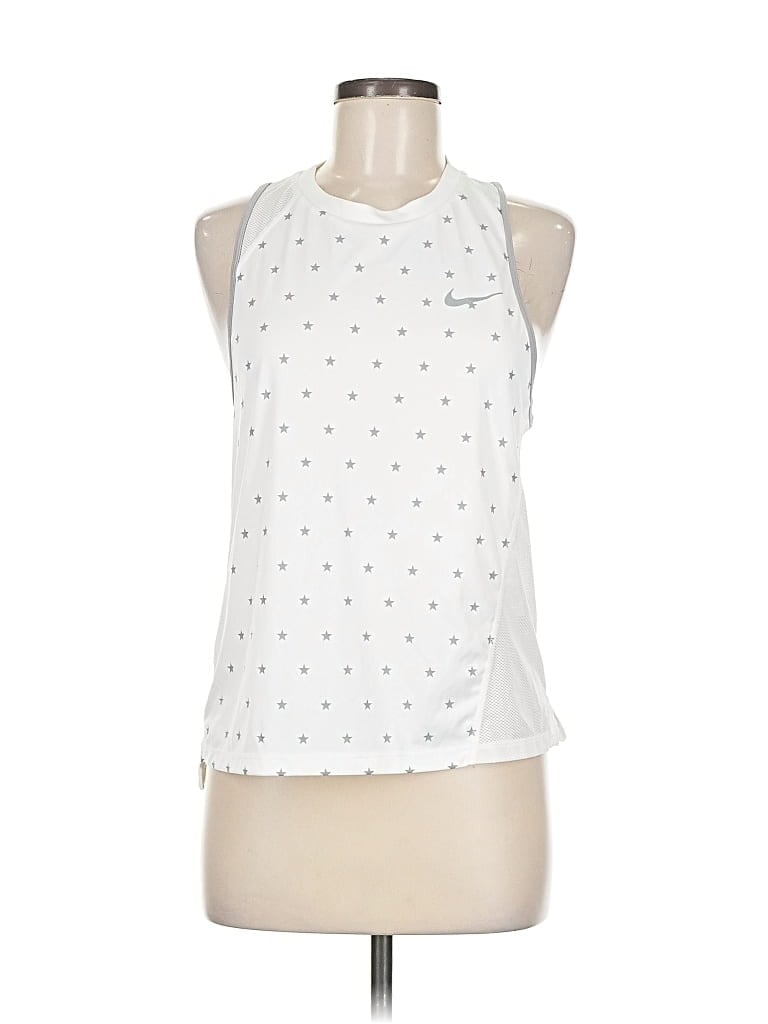 Pre-owned Nike Tank Top White Halter Neckline Tops