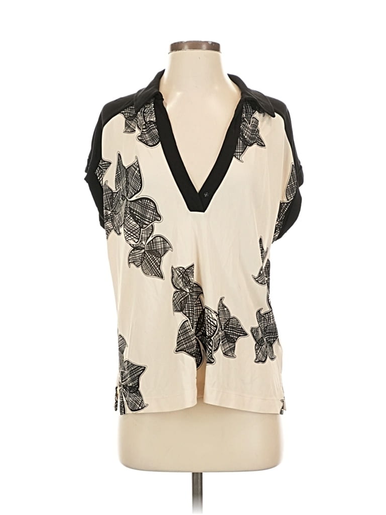 Pre-owned Reiss Short Sleeve Blouse In White