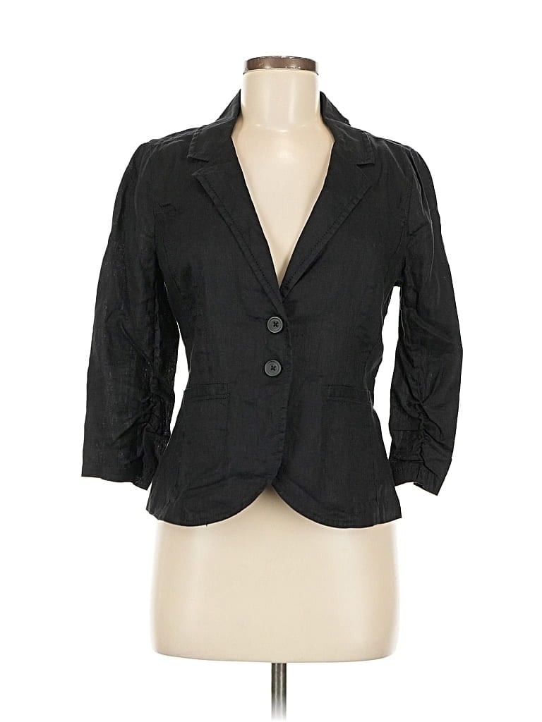 Pre-owned Caslon 3/4 Sleeve Button Down Shirt In Black