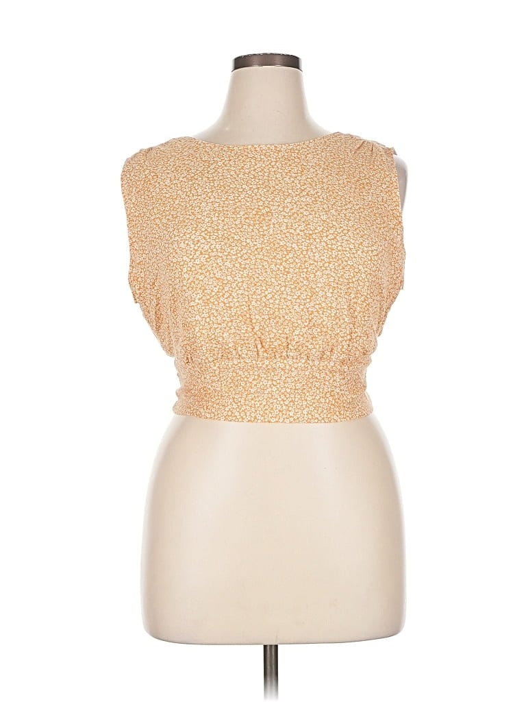 Pre-owned American Eagle Outfitters Sleeveless Blouse In Gold