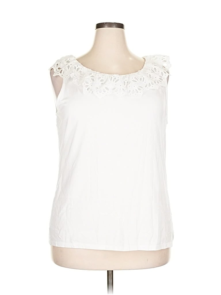 Pre-owned Talbots Sleeveless Blouse In White