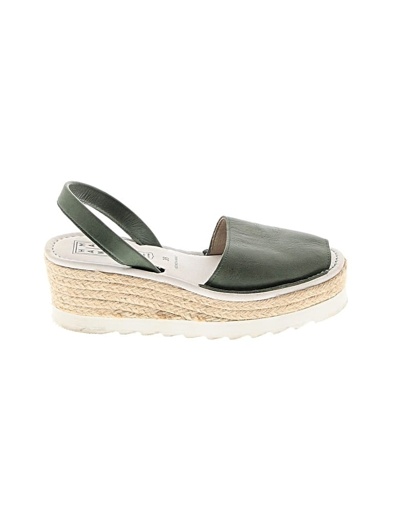 Pre-owned Assorted Brands Wedges In Green