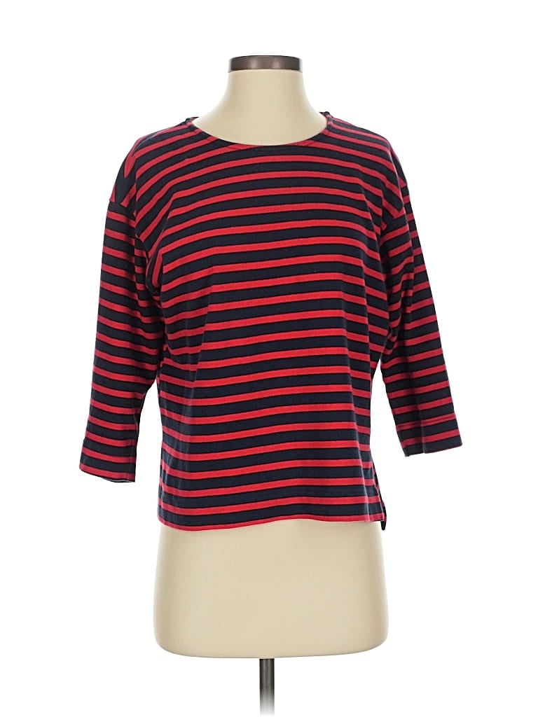 Pre-owned Unbranded 3/4 Sleeve T-shirt In Red