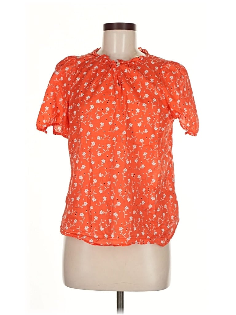 Pre-owned Talbots Short Sleeve Blouse In Orange