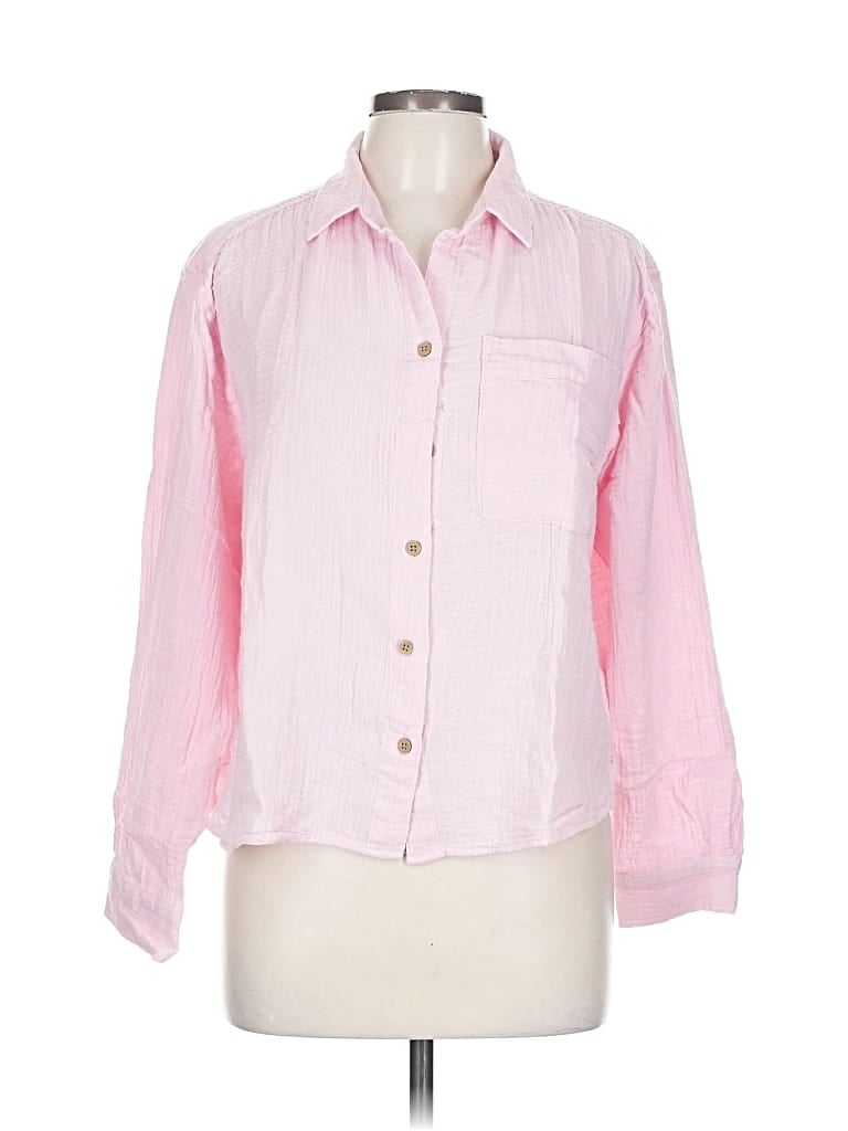 Pre-owned Beachlunchlounge Long Sleeve Button Down Shirt In Pink