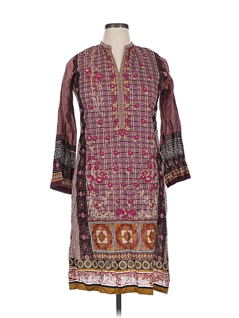 Pre-owned Assorted Brands Casual Dress In Burgundy