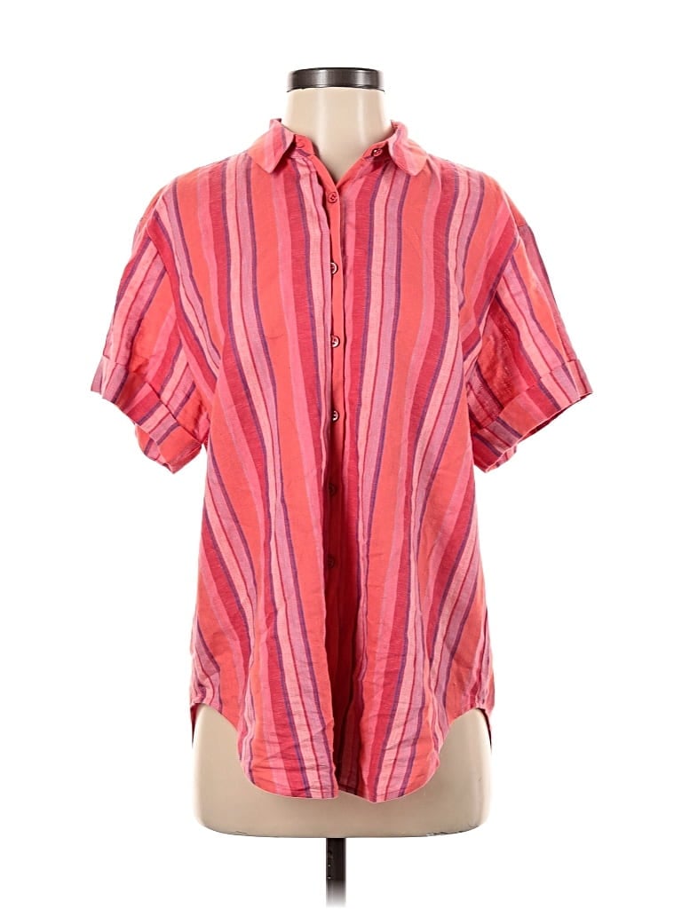 Pre-owned Cabi Short Sleeve Button Down Shirt In Pink