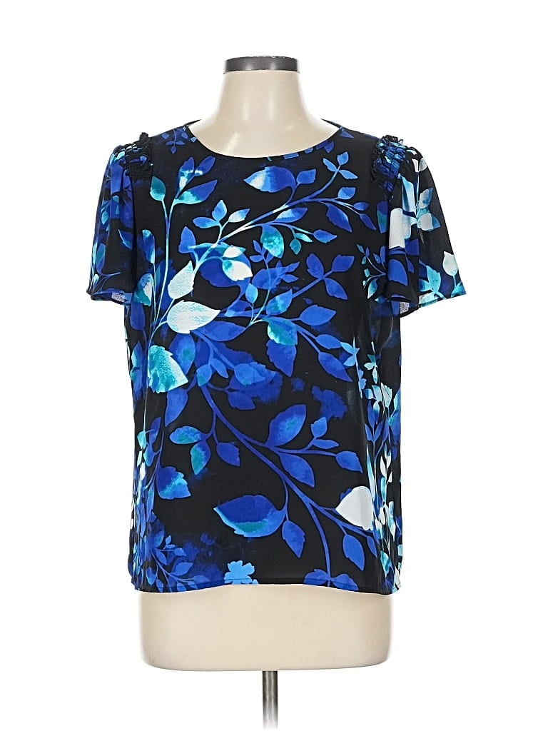 Pre-owned Calvin Klein Short Sleeve Blouse In Blue