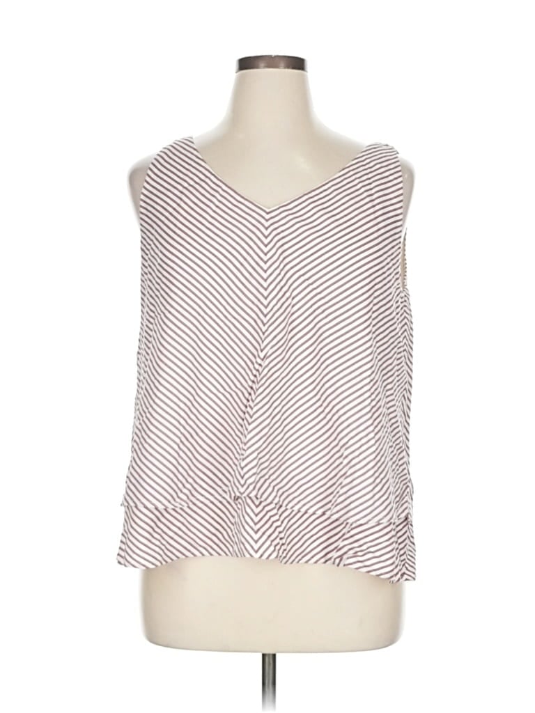 Pre-owned Ann Taylor Loft Sleeveless Blouse In Silver