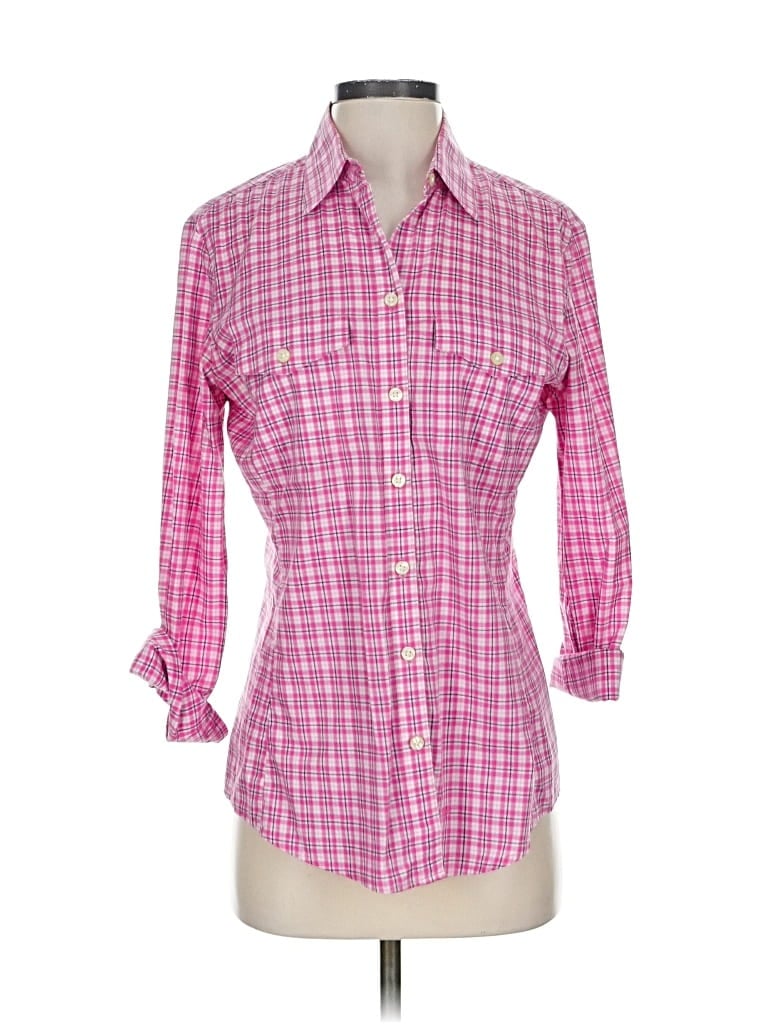 Pre-owned Banana Republic 3/4 Sleeve Button Down Shirt In Pink