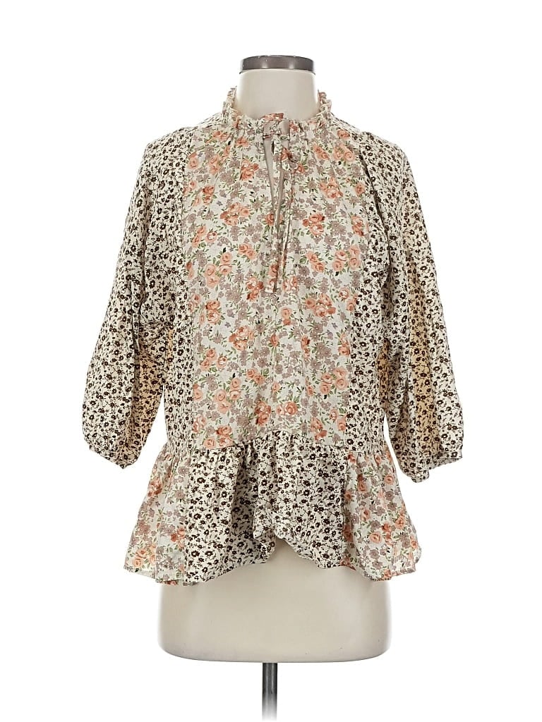 Pre-owned Umgee 3/4 Sleeve Blouse In Brown