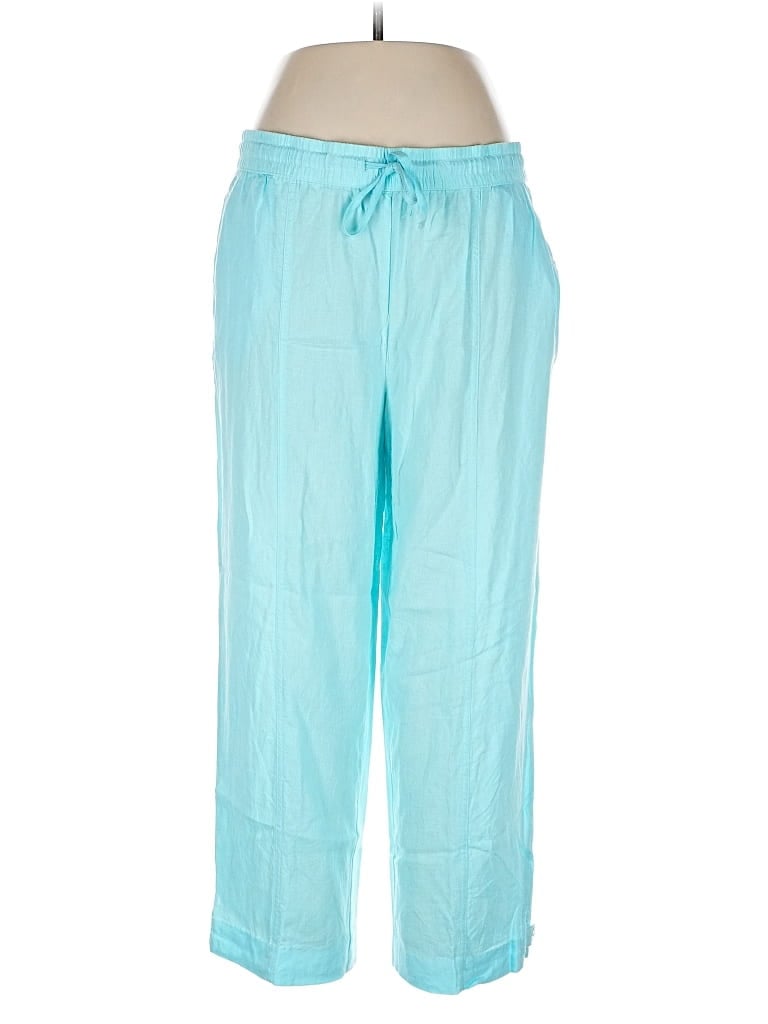 Pre-owned Assorted Brands Linen Pants In Blue