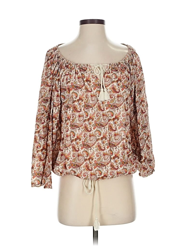 Pre-owned Polo Ralph Lauren 3/4 Sleeve Blouse In Brown