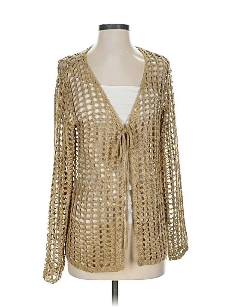 Pre-owned Unbranded Cardigan Sweater In Gold