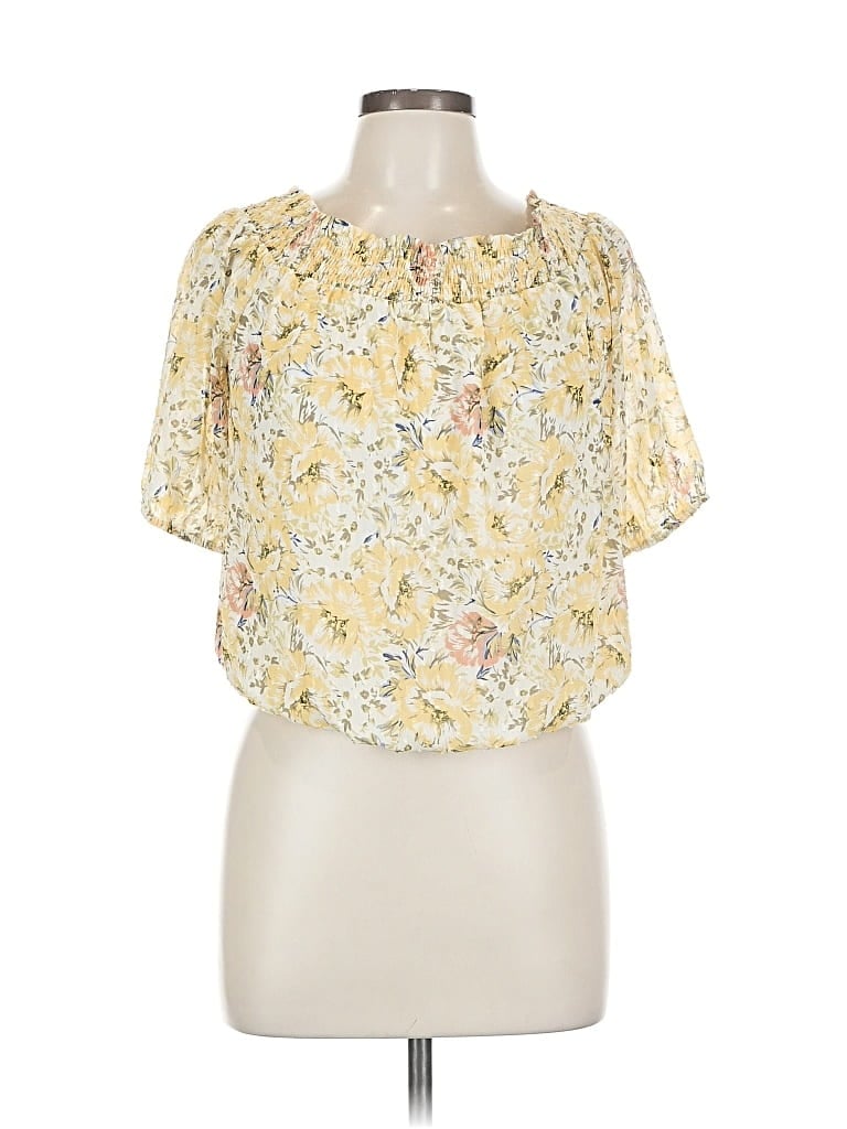Pre-owned J By Joie Short Sleeve Blouse In Yellow
