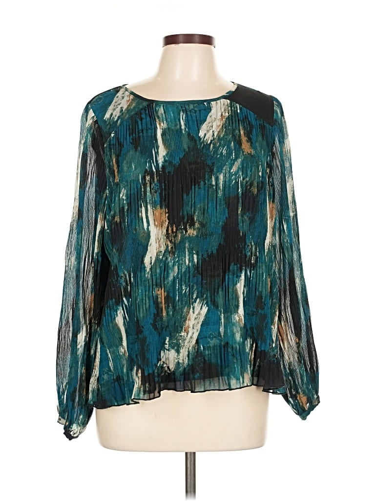 Pre-owned Calvin Klein Long Sleeve Blouse In Blue