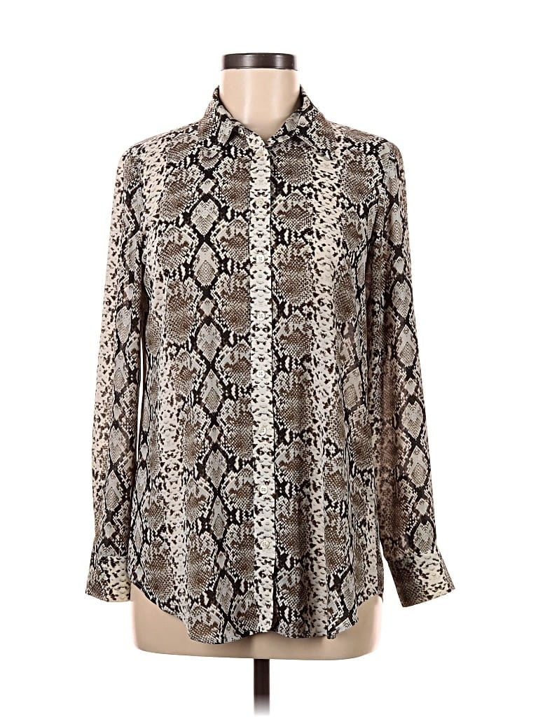 Pre-owned Banana Republic Long Sleeve Blouse In Brown