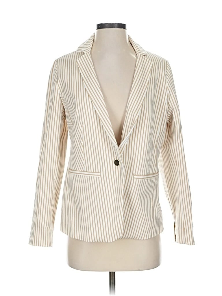 Pre-owned Chico's Blazer Jacket In White