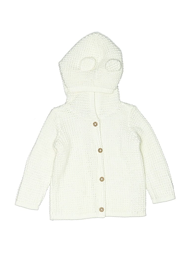 Pre-owned Carter's Babies' Cardigan Sweater In White