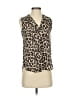 Vince Camuto 100% Polyester Animal Print Brown Sleeveless Blouse Size XXS - photo 1