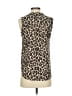 Vince Camuto 100% Polyester Animal Print Brown Sleeveless Blouse Size XXS - photo 2