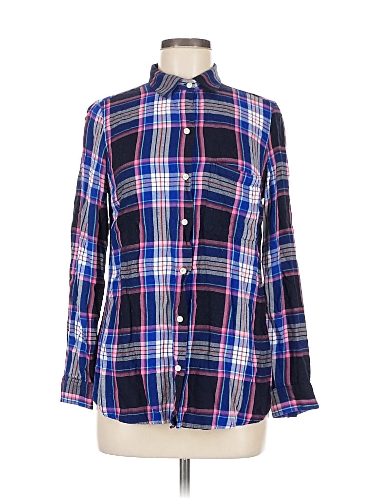 Pre-owned Old Navy Long Sleeve Button Down Shirt In Blue