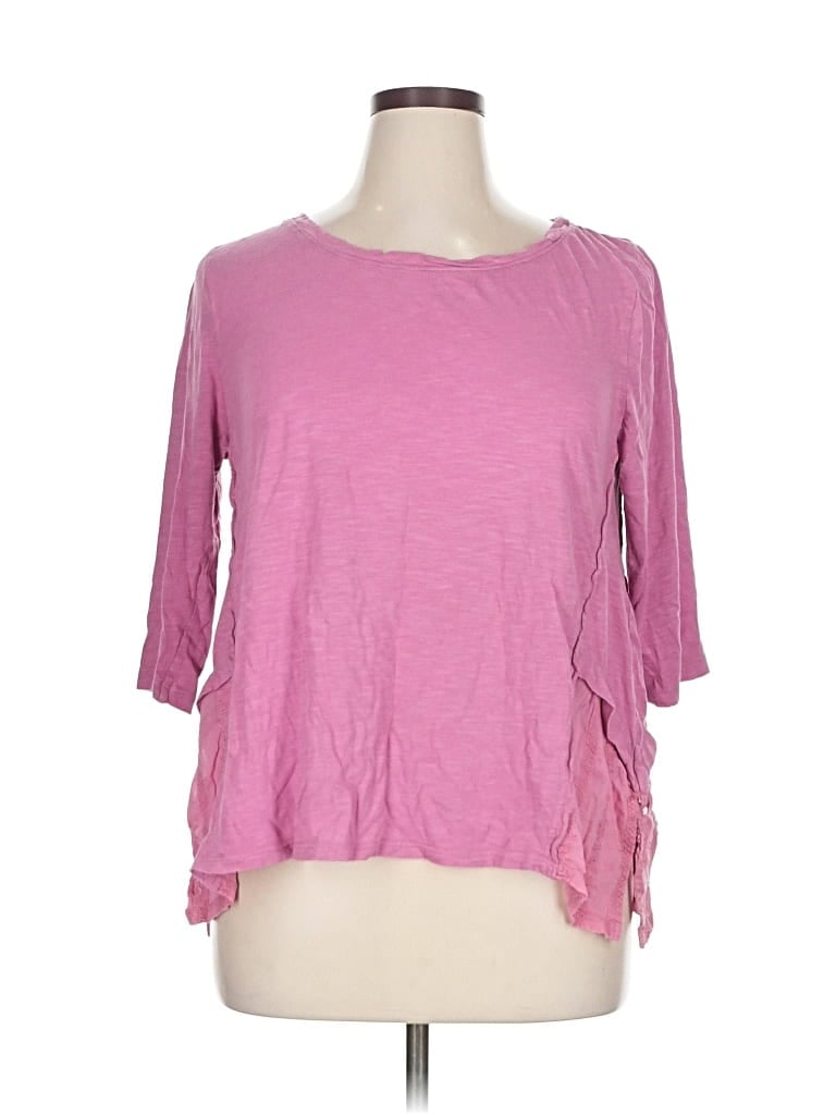 Pre-owned Soft Surroundings 3/4 Sleeve T-shirt In Pink