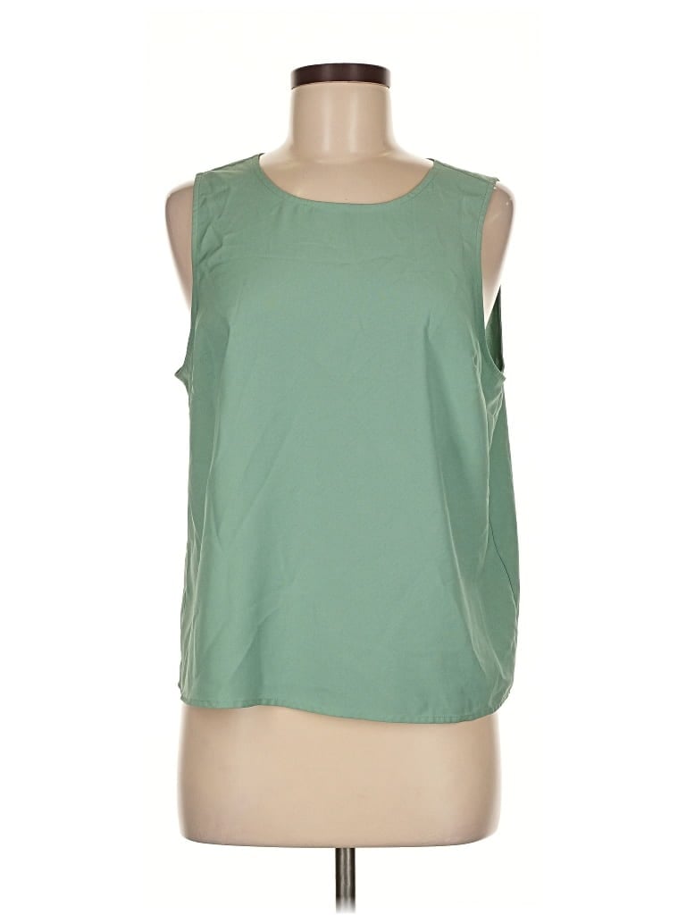 Pre-owned J.crew Factory Store Sleeveless Top Green Boatneck Tops