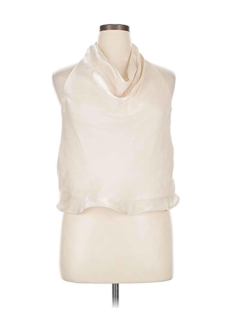 Pre-owned H&m Sleeveless Blouse In White