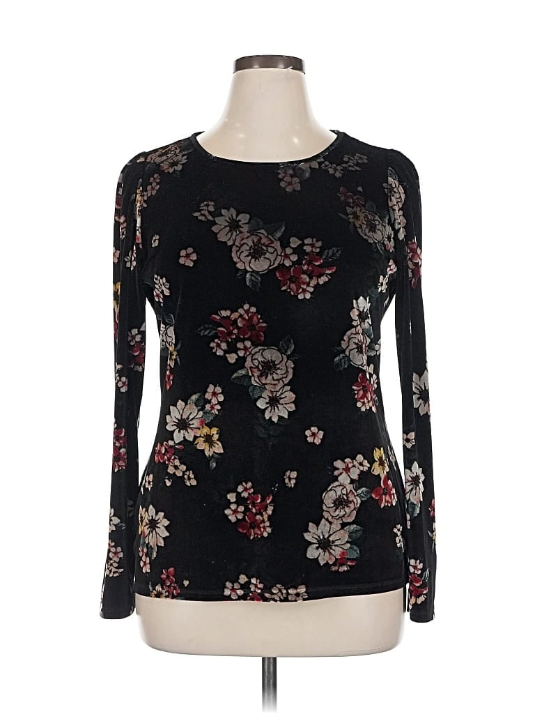 Pre-owned Vince Camuto Long Sleeve Top Black Boatneck Tops