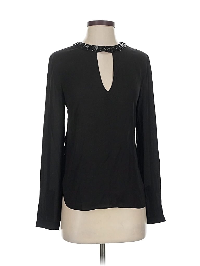 Pre-owned Bcbgmaxazria Long Sleeve Blouse In Black