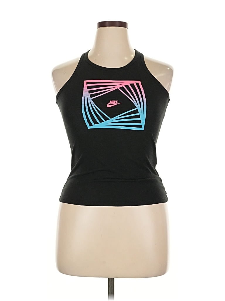 Pre-owned Nike Tank Top Black Halter Neckline Tops