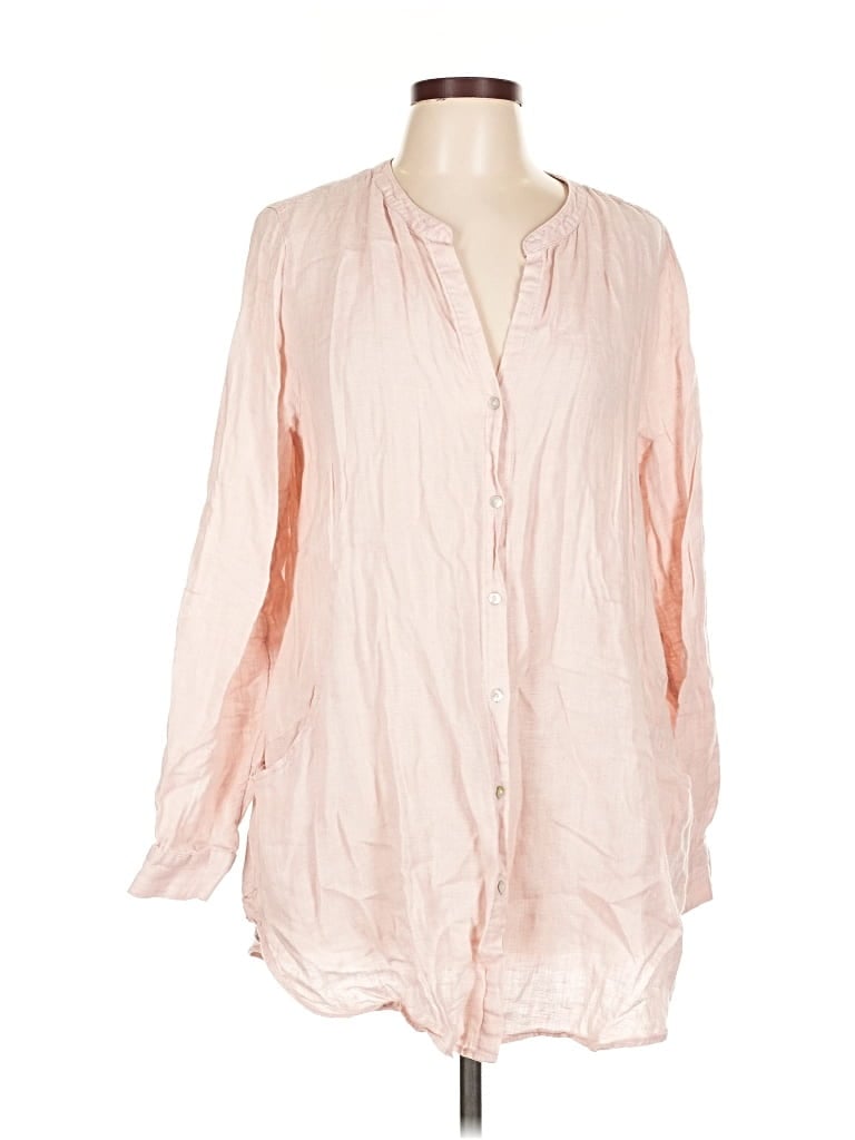 Pre-owned Sigrid Olsen Long Sleeve Blouse In Pink