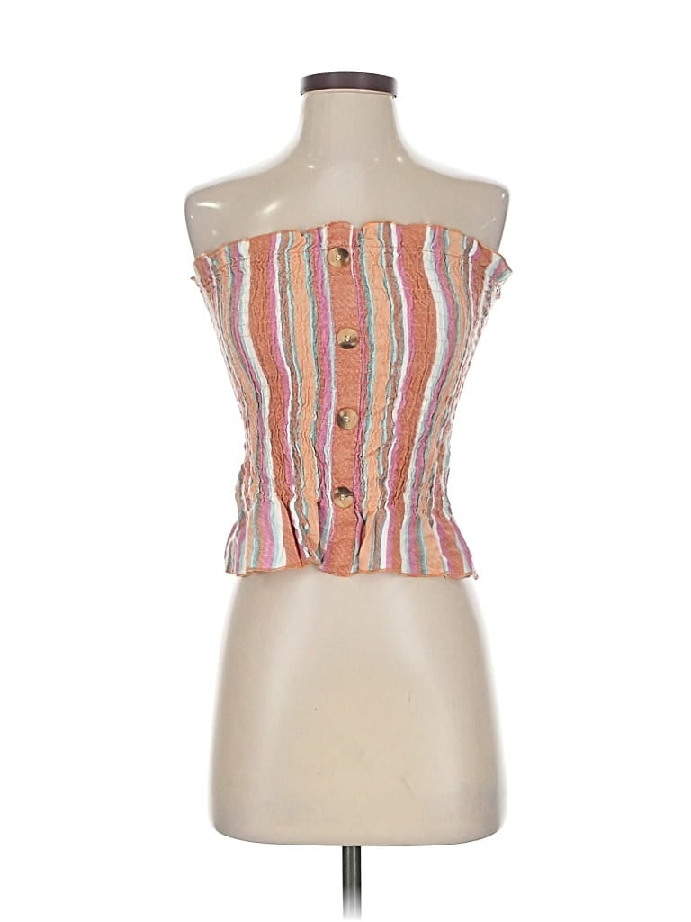 Pre-owned Style Envy Tube Top Orange Strapless Neckline Tops