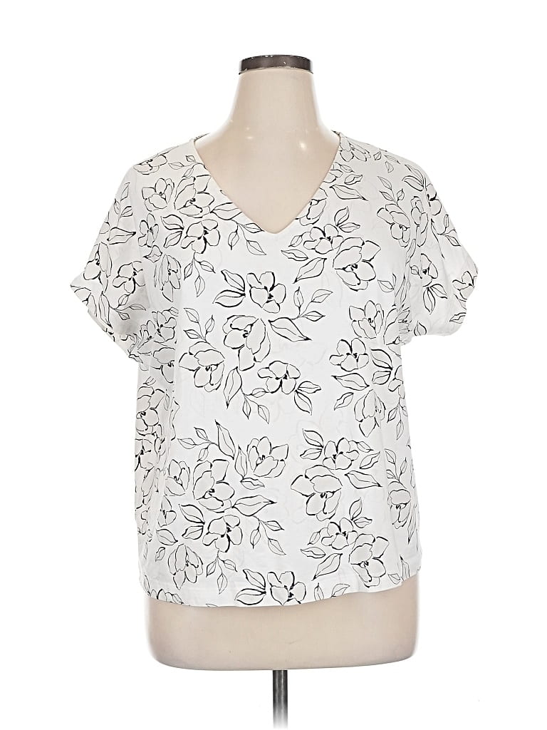 Pre-owned Jjill Short Sleeve T-shirt In Silver