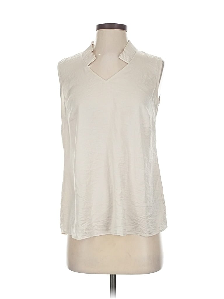 Pre-owned Cabi Sleeveless Blouse In White