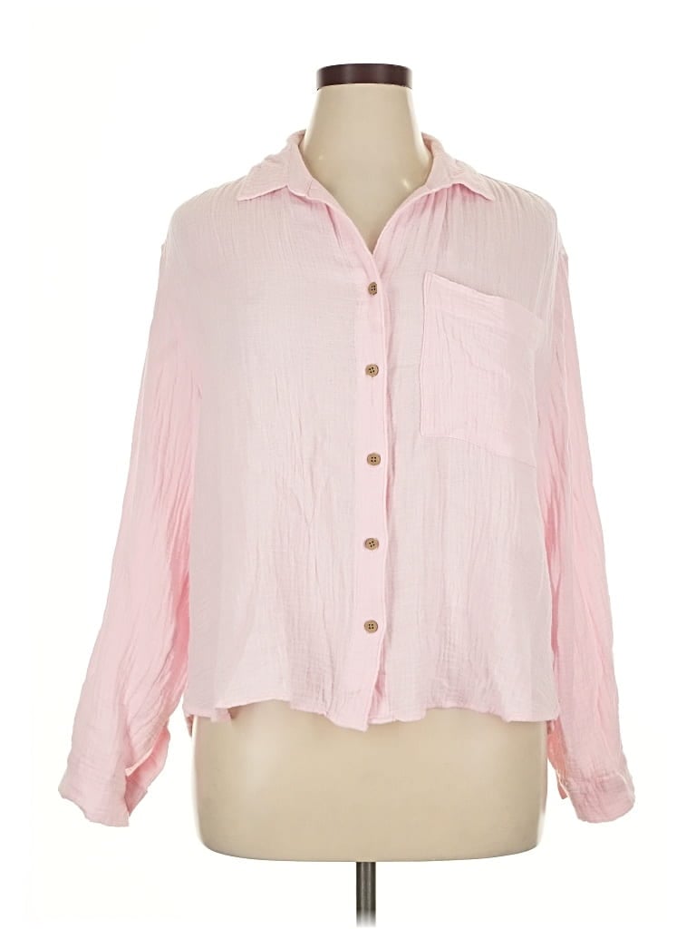 Pre-owned Beachlunchlounge Long Sleeve Blouse In Pink
