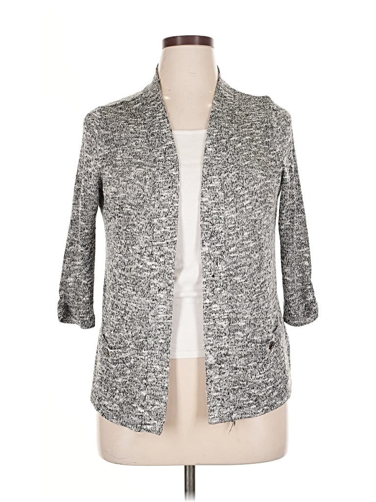 Pre-owned Croft & Barrow Cardigan Sweater In Silver